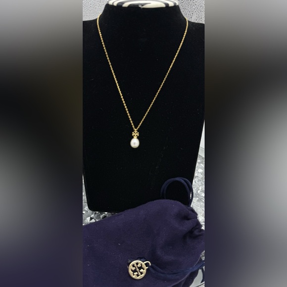 Tory Burch Gold Necklace with Pearl Pendant - Picture 1 of 1
